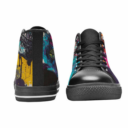 WOMEN'S Skulls Roses Acid Wash High Top Canvas Dreamcore Shoes