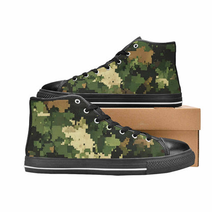 WOMEN'S Military Camouflage Blotch High Top Canvas Neon Fantasy Custom Sneakers