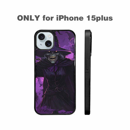 iPhone 15 Plus Case — Scary Horror Halloween Art Print Edge, Customized Protective Case