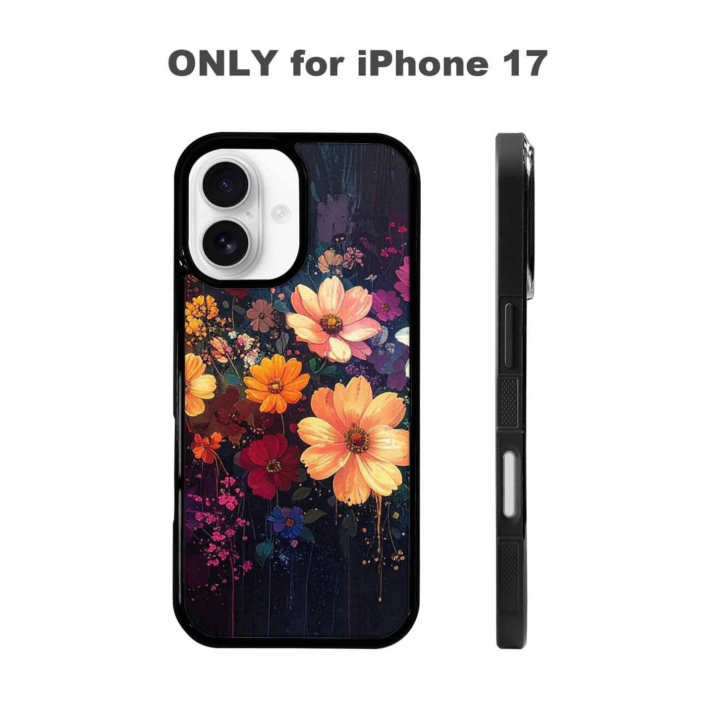 iPhone 17 Case — Shadowy Glitch Floral Pattern Floral, Personalized Phone Case