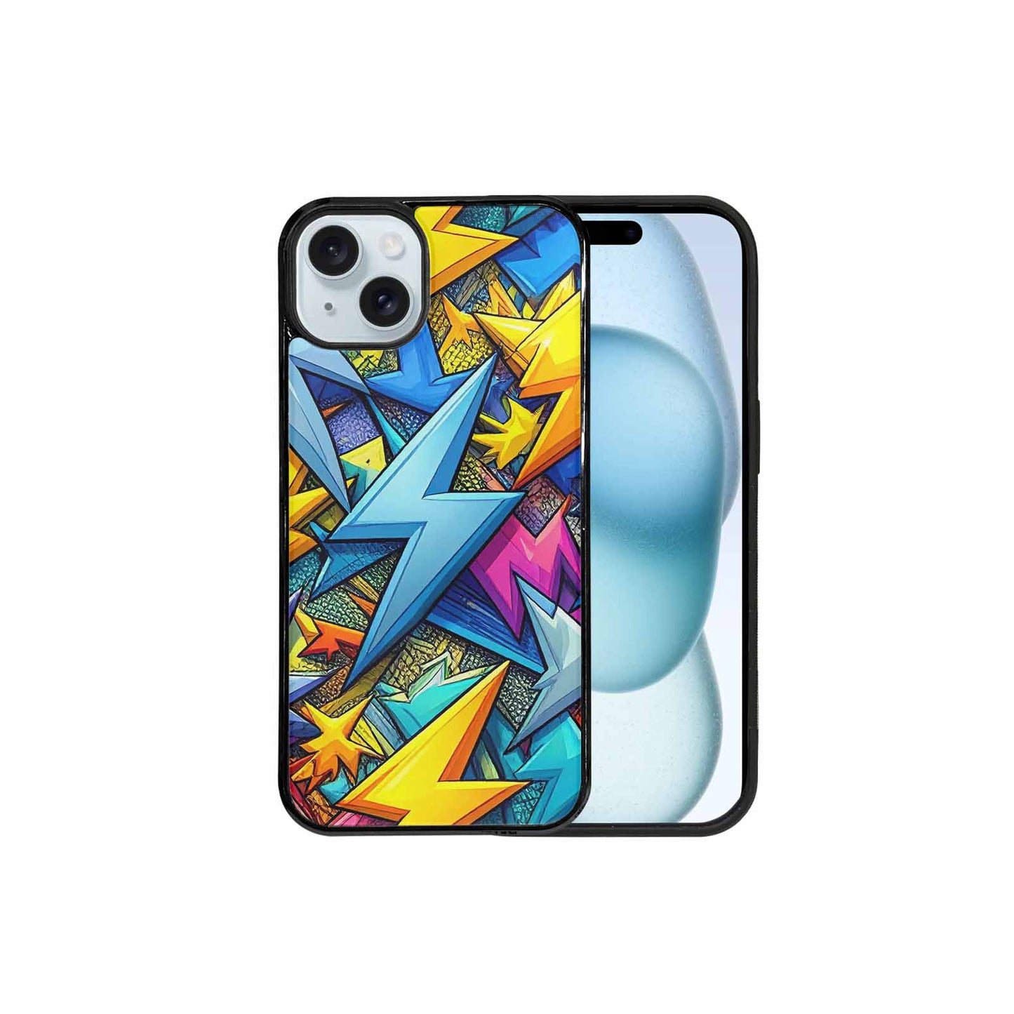 iPhone 15 Plus Case — Lightning Bolt Storm Pattern Hundreds Of, Original Design Phone Case