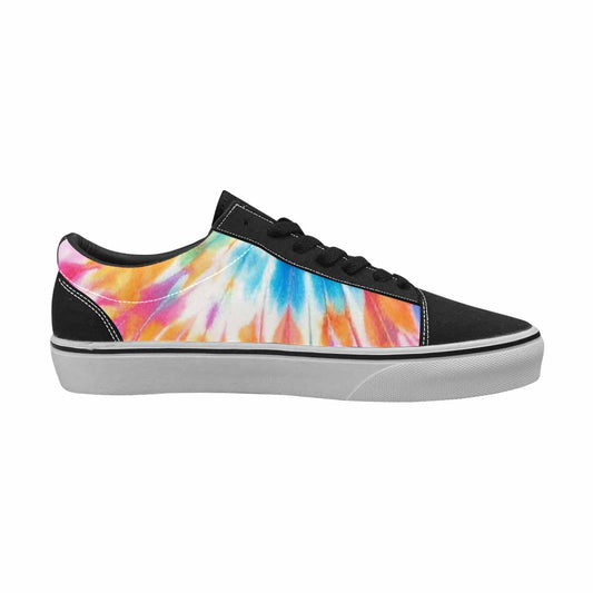 MEN'S Tie Dye Rainbow Twist Canvas Lace-Up Vibrant Chaos Custom Sneakers