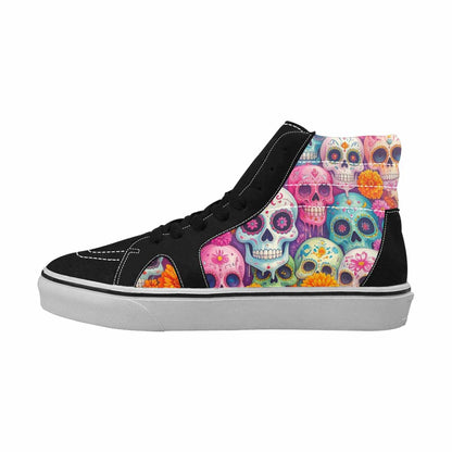MEN'S Sugar Skulls Melting Sugar High Top Canvas Dark Academia Custom Sneakers