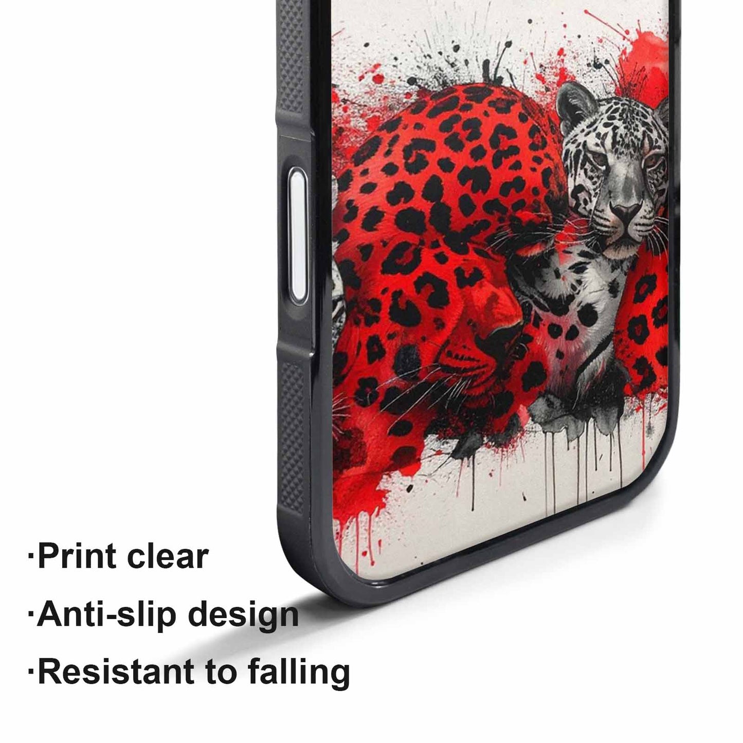 iPhone 17 Pro Case — Animal Print Black Red Ink Animal, Custom Print Case Cover