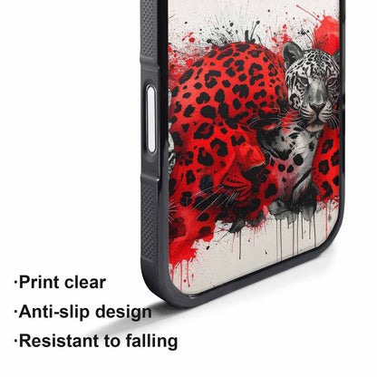 iPhone 17 Pro Case — Animal Print Black Red Ink Animal, Custom Print Case Cover