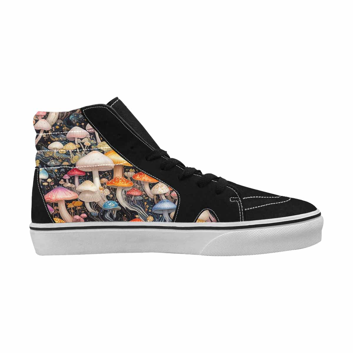 MEN'S Mushrooms High Top Canvas Kaleidoscope Custom Sneakers