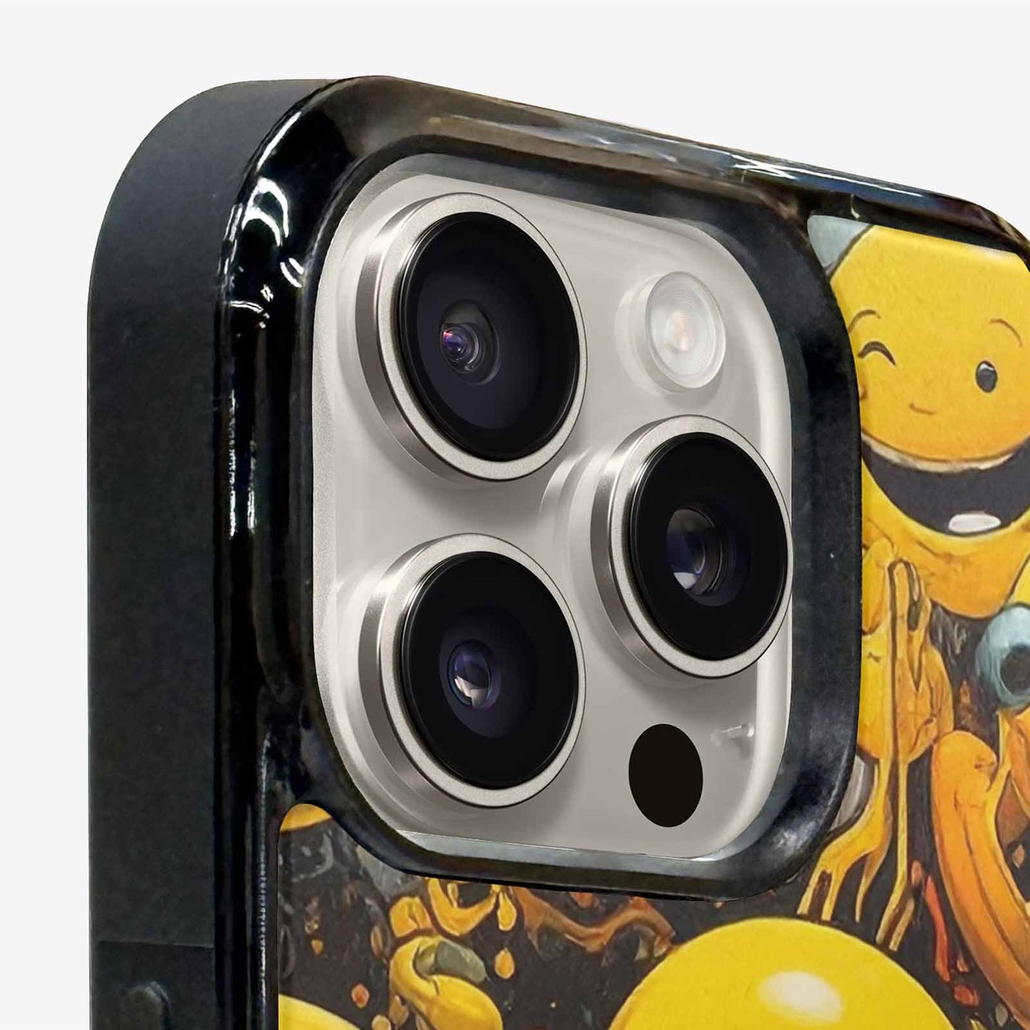 iPhone 16 Pro Case — Melting Moon Smiley Red Splatt, Custom Designed Case Cover