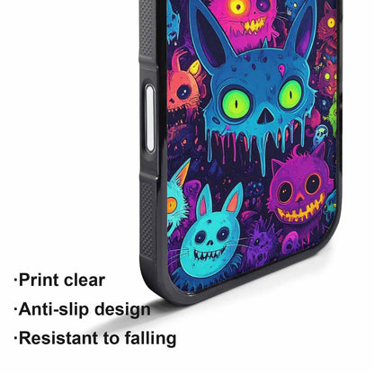 iPhone 17 Pro Case — Mixed Toxic Glow Creature Pattern Cartoon, Custom Art Phone Cover