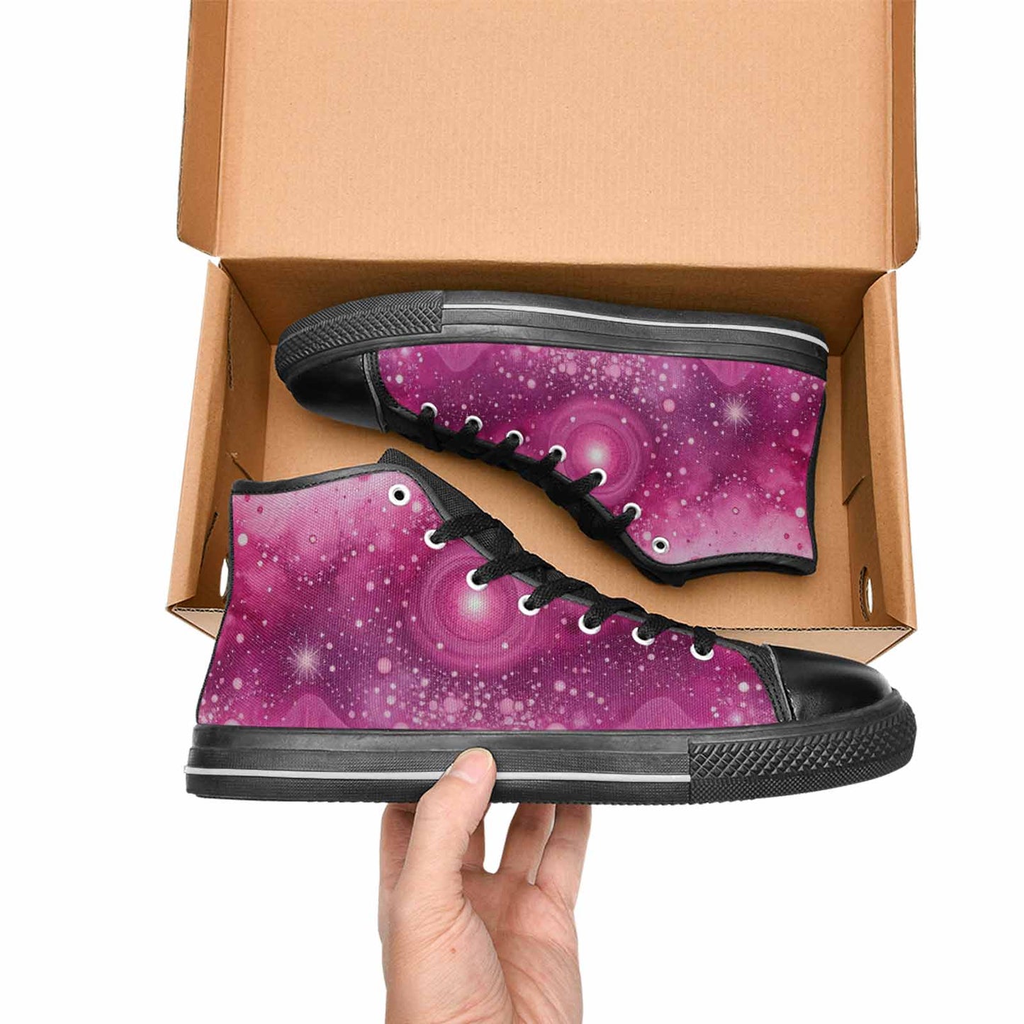 MEN'S Galaxy Art - High Top Canvas Cottagecore Shoes