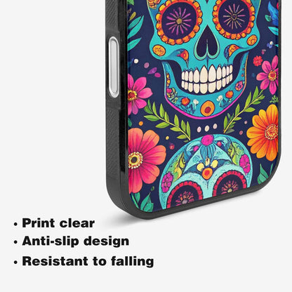 iPhone 16 Case — Rainbow Sugar Skull Weave 3 Personalized, Custom Print Case Cover