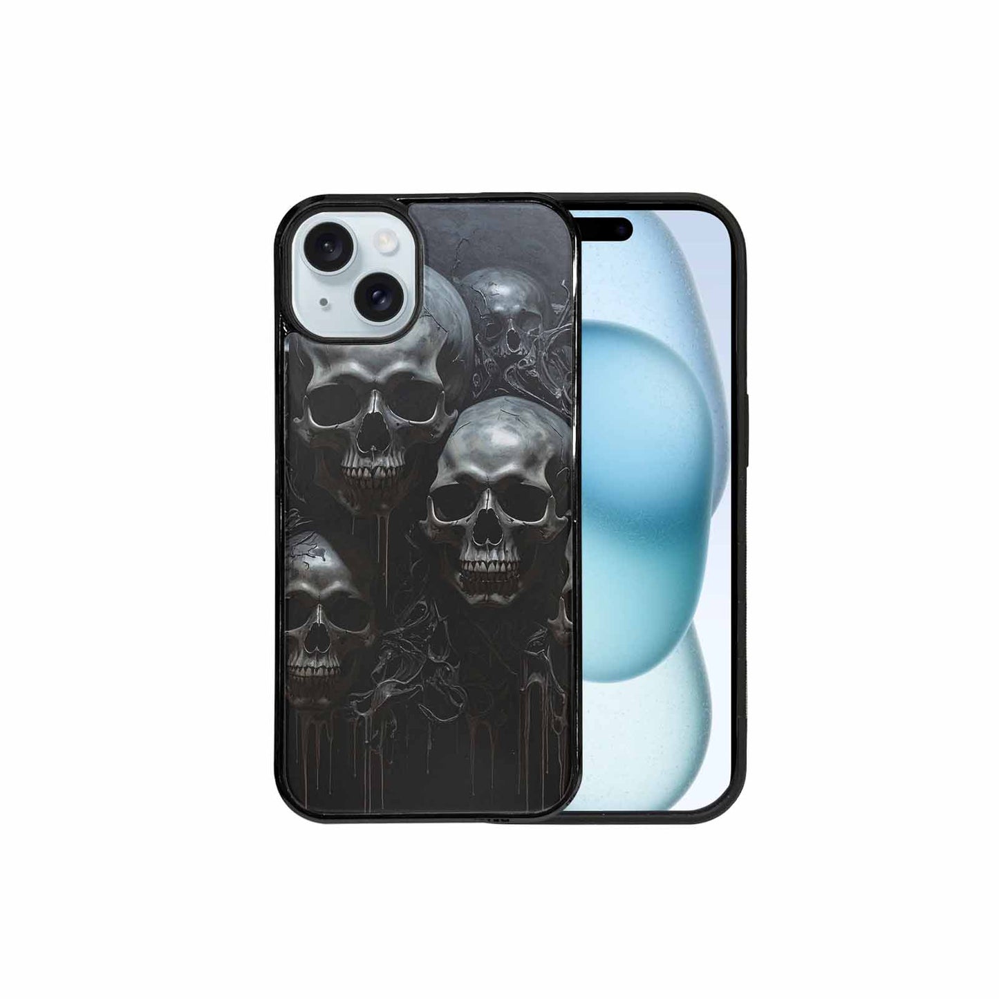 iPhone 15 Plus Case — Grey Dark Black And Grey Tones, Custom Art Phone Cover