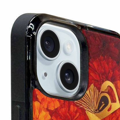iPhone 15 Plus Case — Marigold Day Of The Dead Marigold, Custom Art Phone Cover