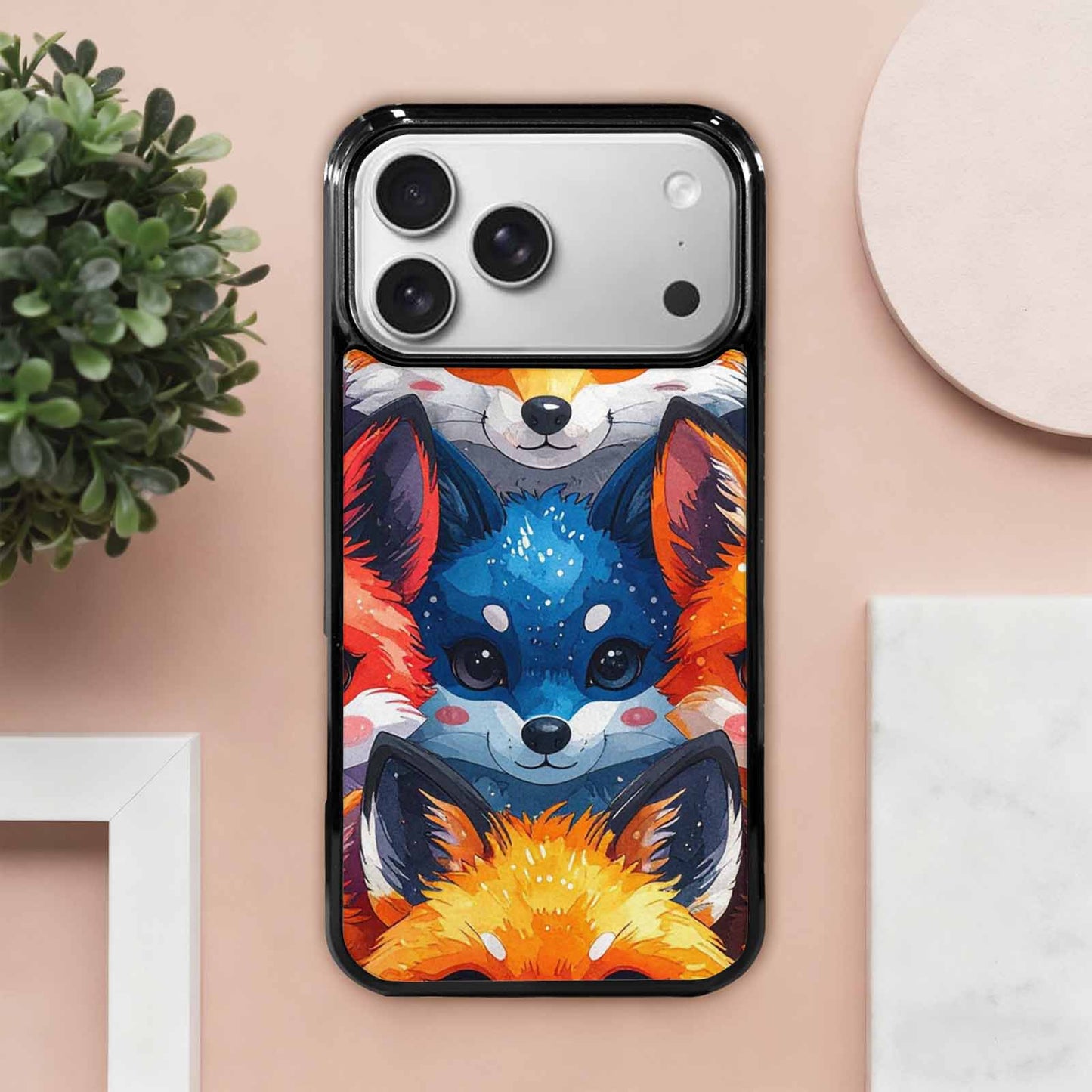 iPhone 17 Pro Max Case — Watercolor Kawaii Fox Watercolor Abstract, Custom Phone Case