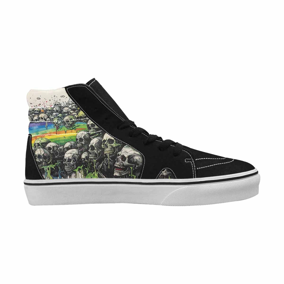 MEN'S Rainbow From Skull S High Top Canvas Wallpaper Art Custom Sneakers