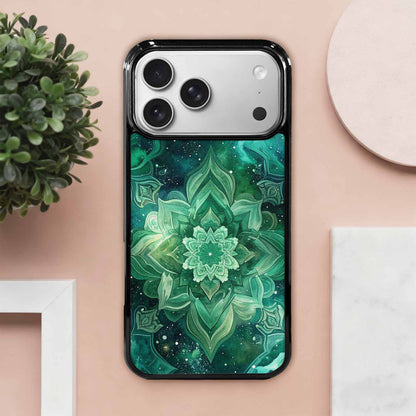iPhone 17 Pro Max Case — Galaxy Art Green Teal Galaxy Space, Custom Phone Case