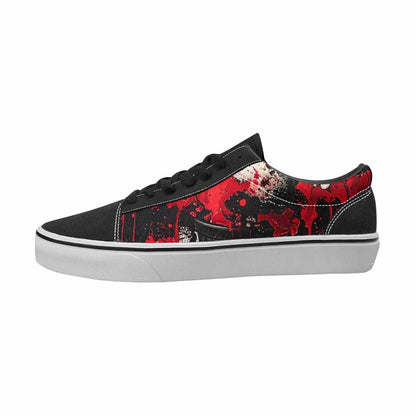 WOMEN'S Ice Cream Black & Red Ink Canvas Custom Fashion Kaleidoscope Custom Canvas Shoes