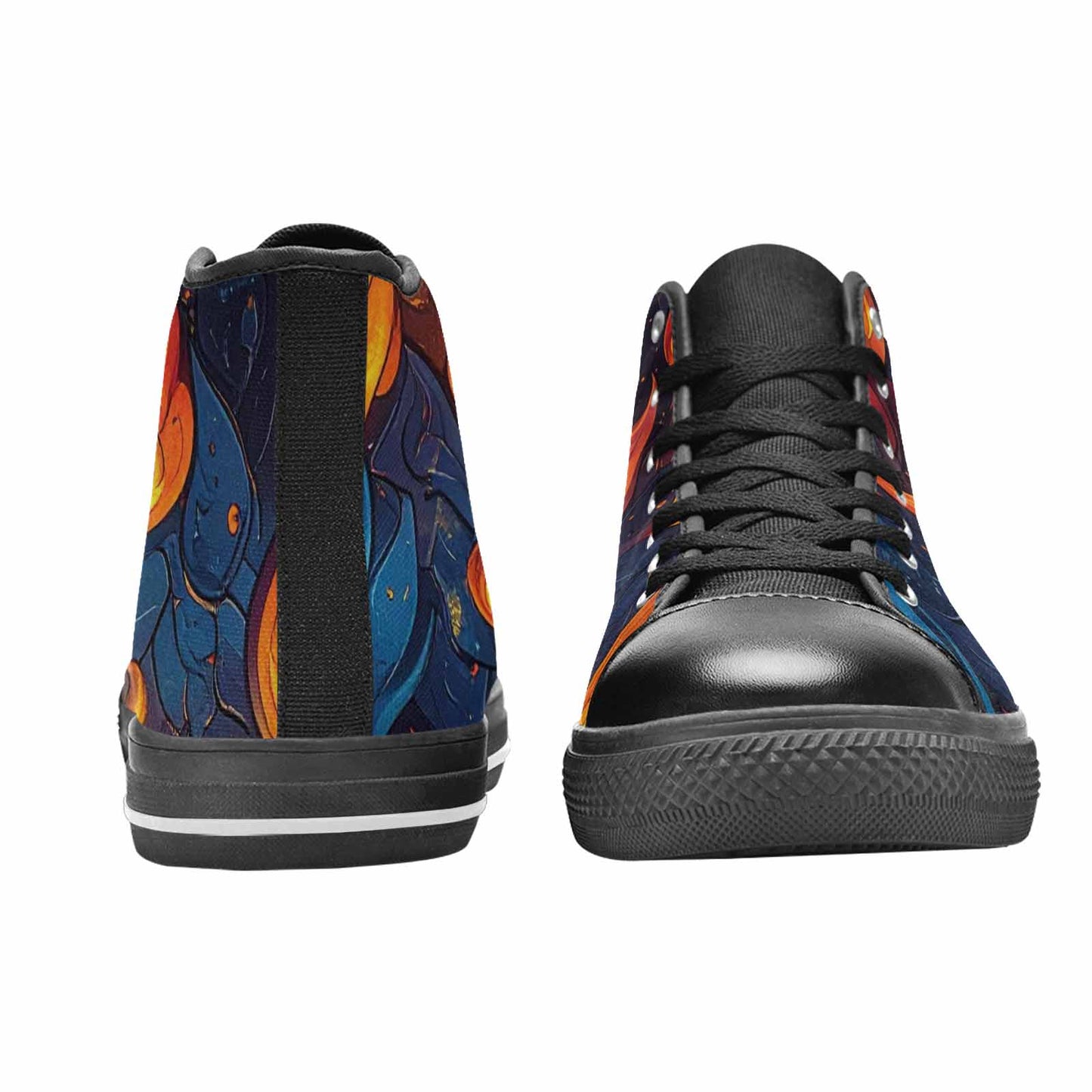 WOMEN'S Fire Flame High Top Canvas Y2K Custom Sneakers
