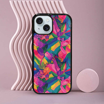 iPhone 15 Case — Polysexual Flag Color Theme Small Rainbow, Custom Designed Case Cover