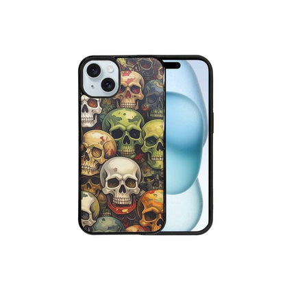 iPhone 15 Plus Case — Skulls Pattern Hundreds Of Sma, Custom Print Case Cover