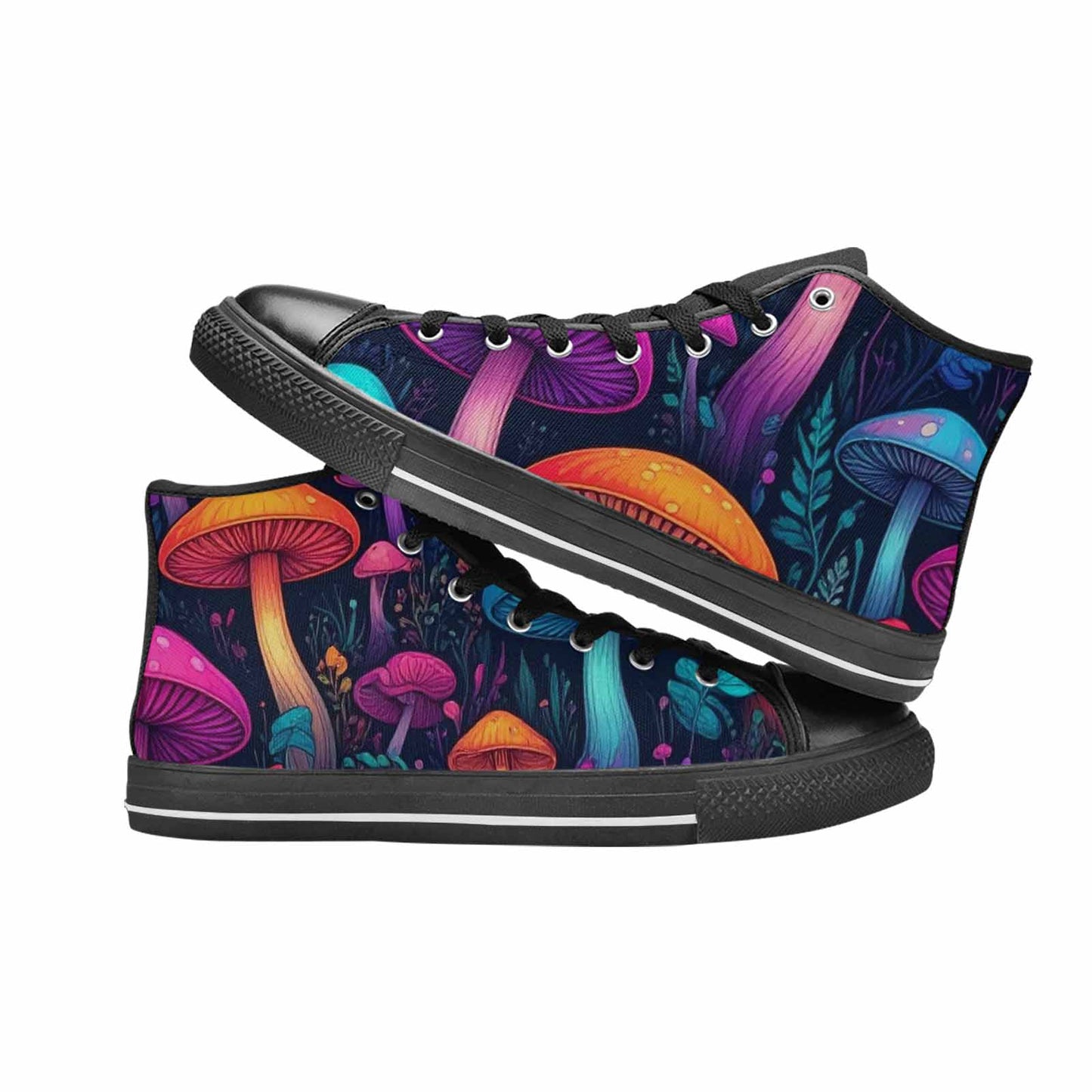 WOMEN'S Psychedelic Mushroom High Top Canvas Vivid Shoes