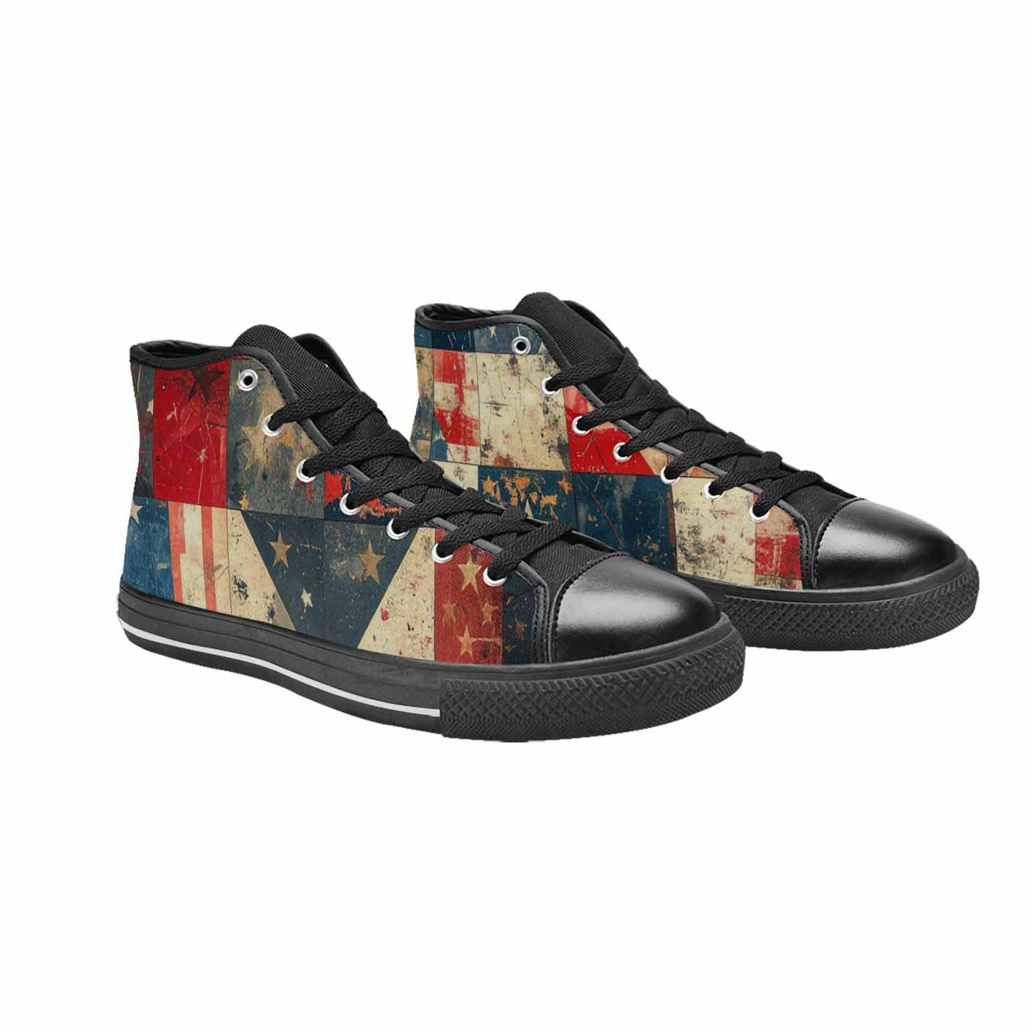 MEN'S American Flag Stars High Top Canvas Surreal Sneakers