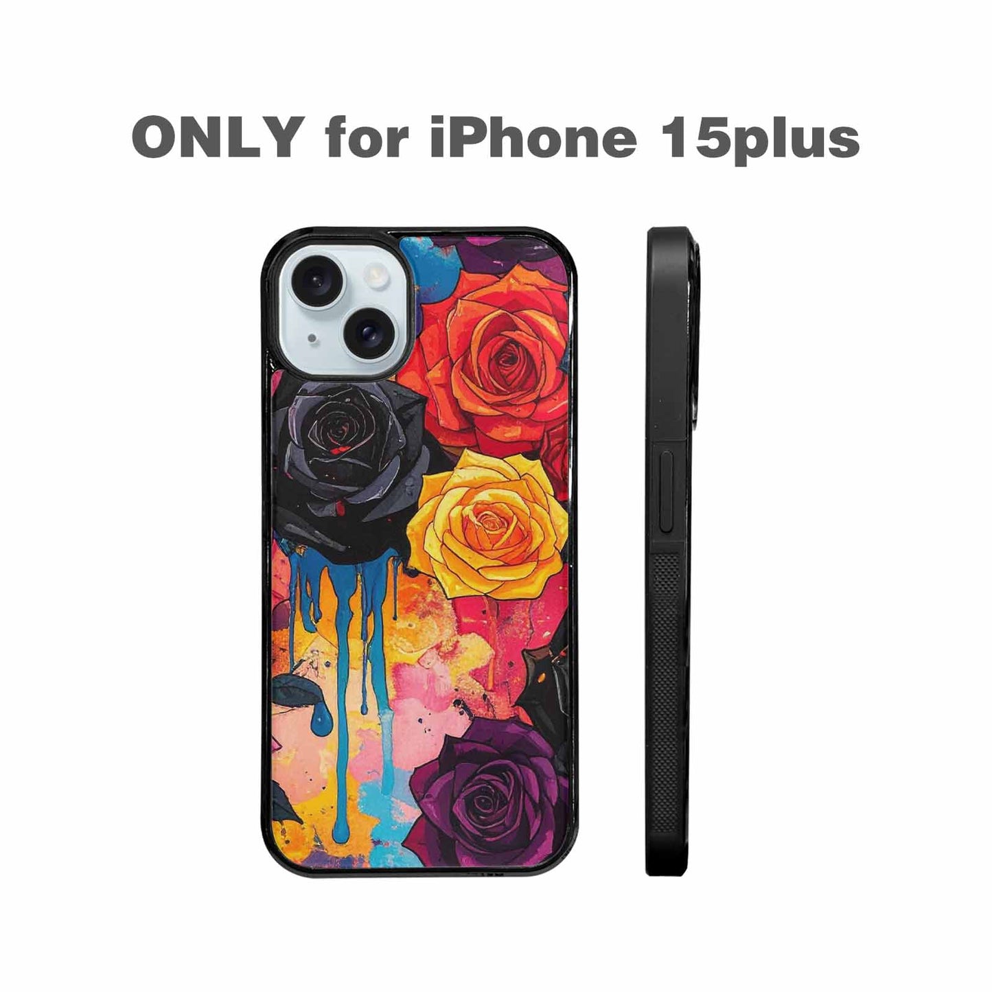 iPhone 15 Plus Case — Gothic Rose Gothic Roses Pattern Hundreds, Custom Designed Case Cover