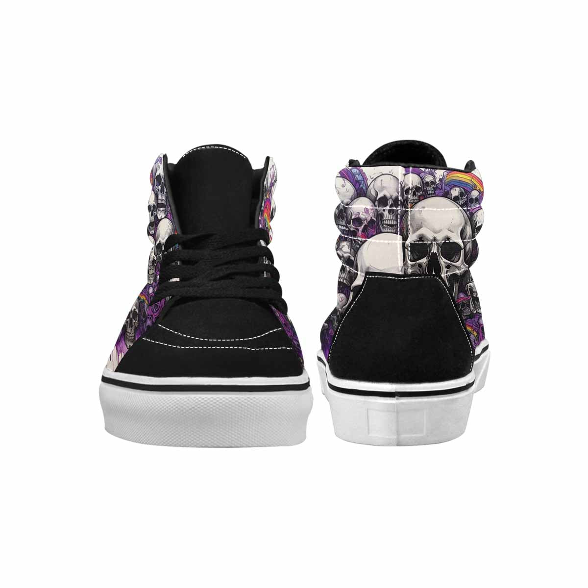 MEN'S Rainbow From Skull S High Top Canvas Dark Academia Custom Sneakers