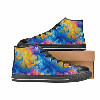 MEN'S Tie Dye Swirl High Top Canvas Surreal Custom Sneakers