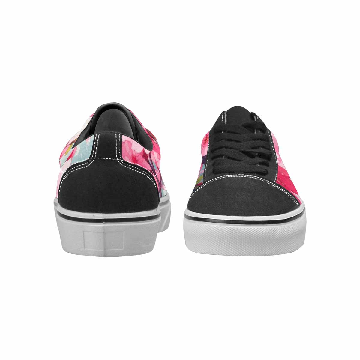 WOMEN'S Cherry Blossom Branch Lace-Up Canvas Vibrant Chaos Sneakers