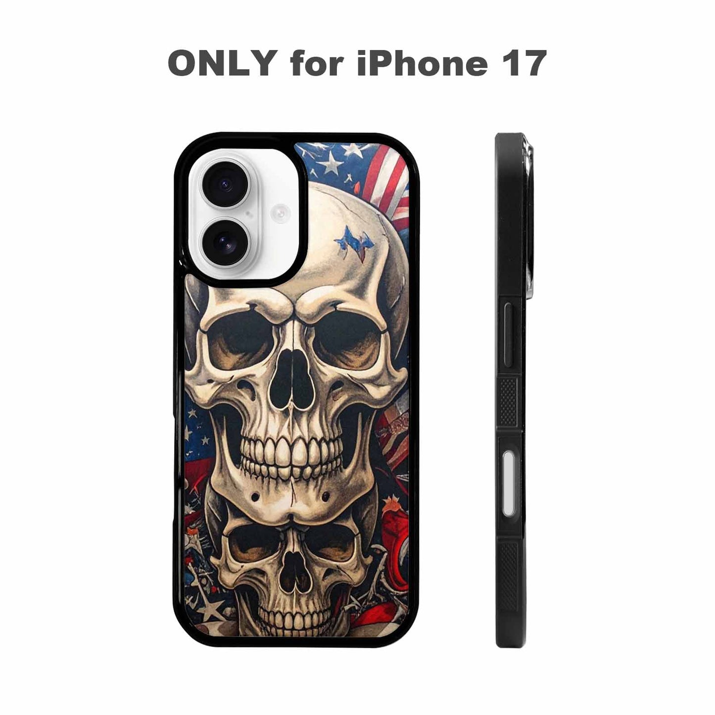 iPhone 17 Case — Skull Dark Art Gothic Print Gothic, Custom Made Phone Cover