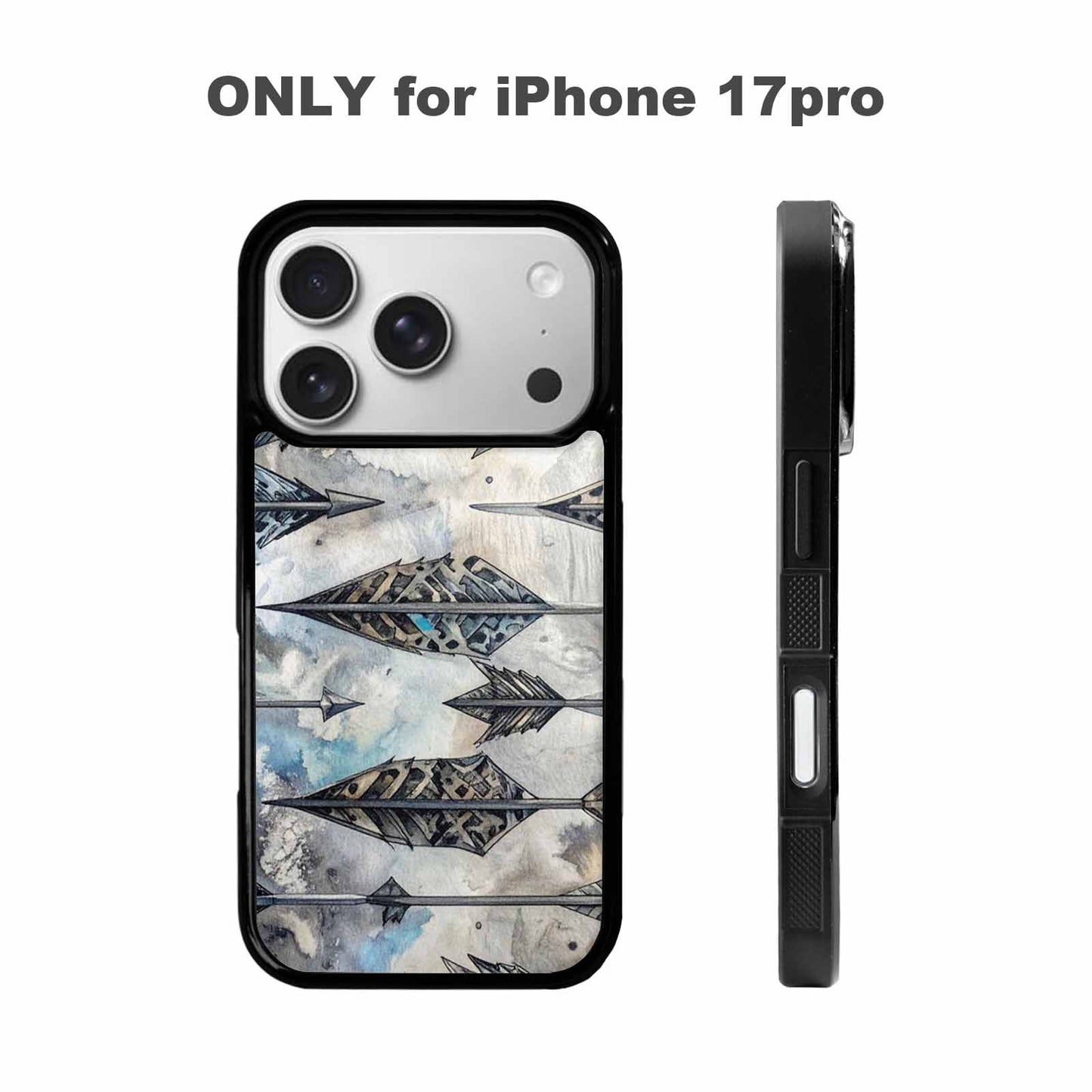 iPhone 17 Pro Case — Iridescent Leopard Print Arrow Animal Print, Custom Designed Case Cover