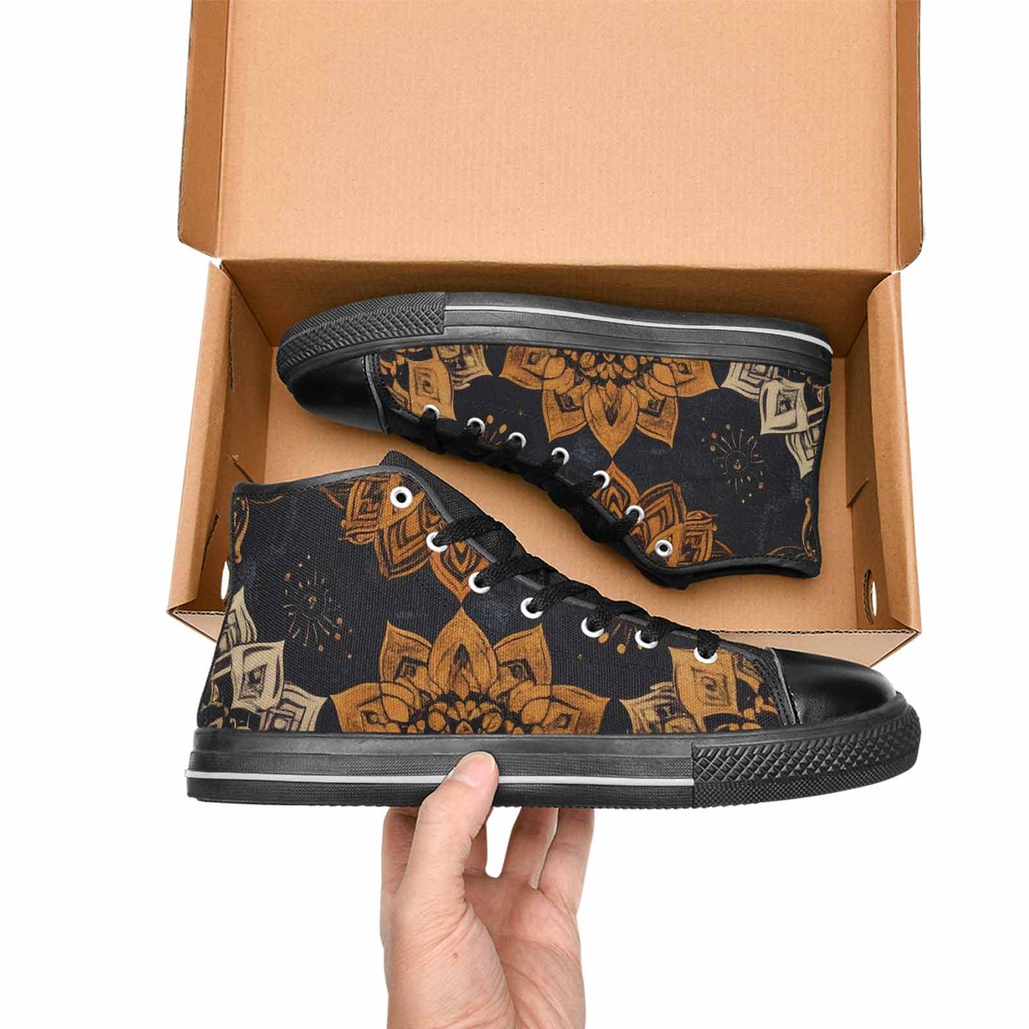 MEN'S Mandala High Top Canvas Dark Academia Custom Sneakers