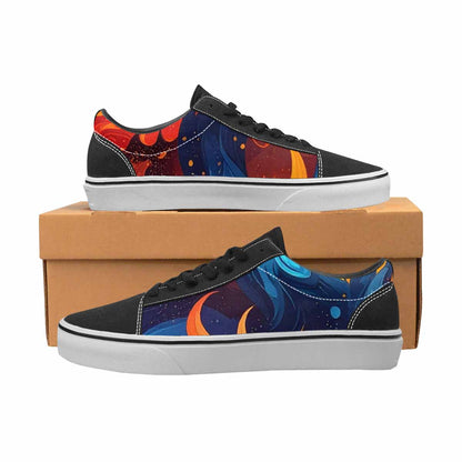 MEN'S Fire Flame Canvas Lace-Up Vibrant Chaos Custom Sneakers
