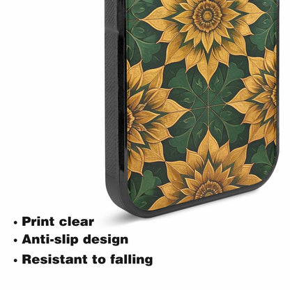 iPhone 15 Plus Case — Sunflower Mandala Kaleidoscope Custom, Custom Phone Case