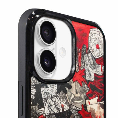 iPhone 17 Case — Black &amp; Red Ink Camo, Custom Printed Phone Case