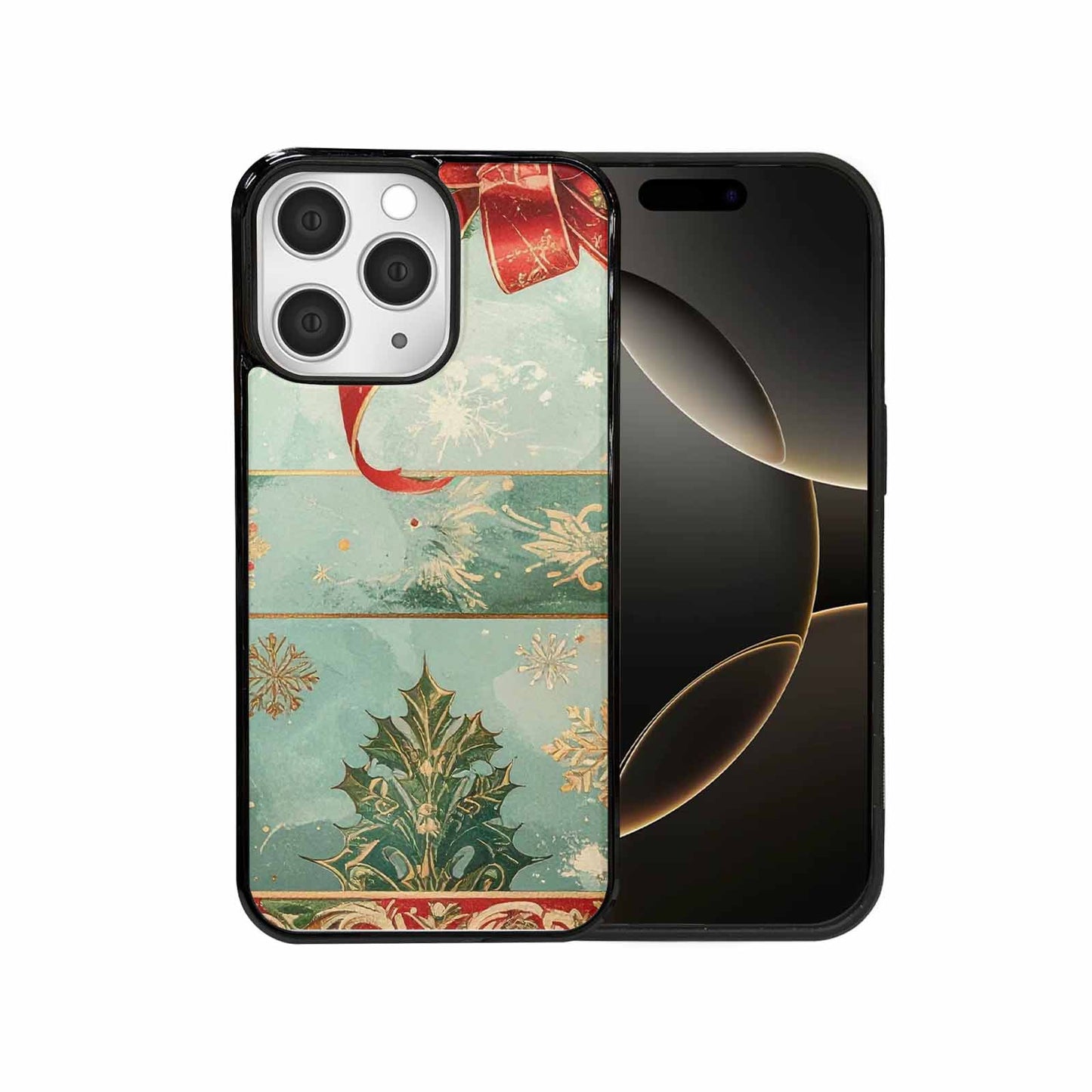 iPhone 15 Pro Max Case — Christmas Wrapping Paper Pattern Art Wallpaper, Custom Art Phone Cover