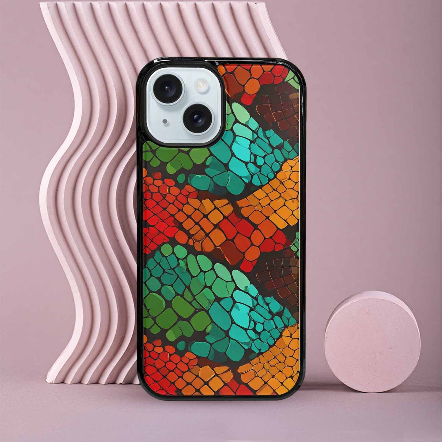 iPhone 15 Case — Dark Snake Print Custom, Custom Printed Phone Case