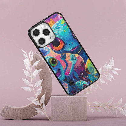 iPhone 15 Pro Max Case — Cartoon Alien Characters, Custom Printed Phone Case