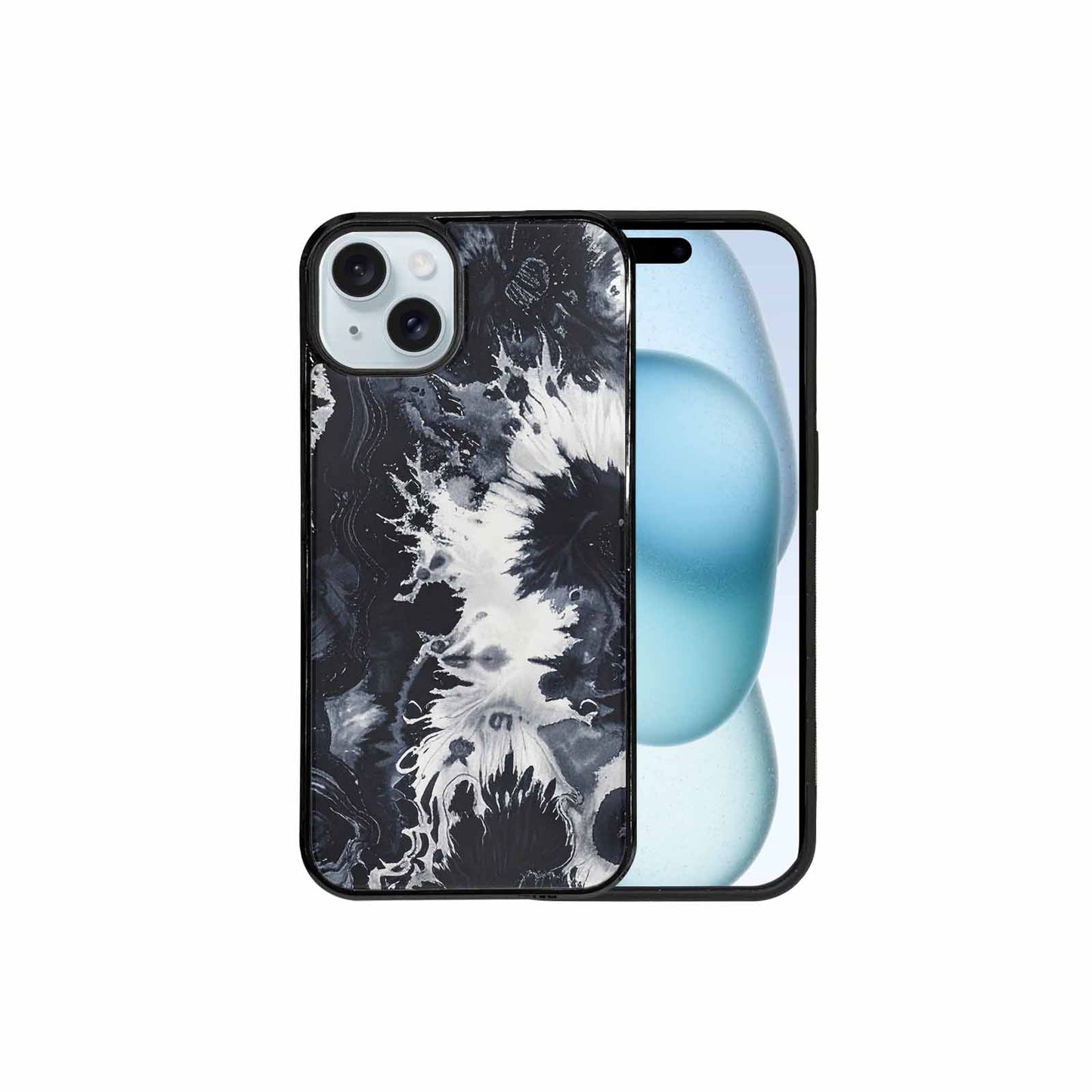 iPhone 15 Plus Case — Black White Animal Print, Custom Art Phone Cover