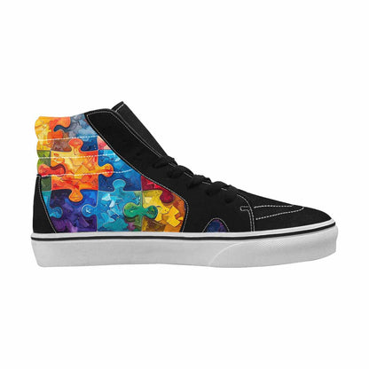 MEN'S Autism Puzzle Pieces High Top Canvas Surreal Shoes