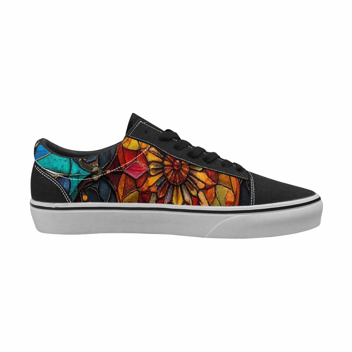 MEN'S Stained Glass Kaleidoscope Canvas Lace-Up Aesthetic Sneakers