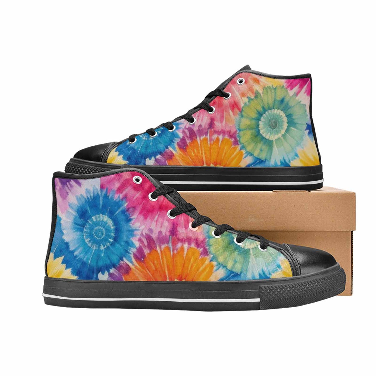 MEN'S Tie Dye Swirl High Top Canvas Y2K Shoes