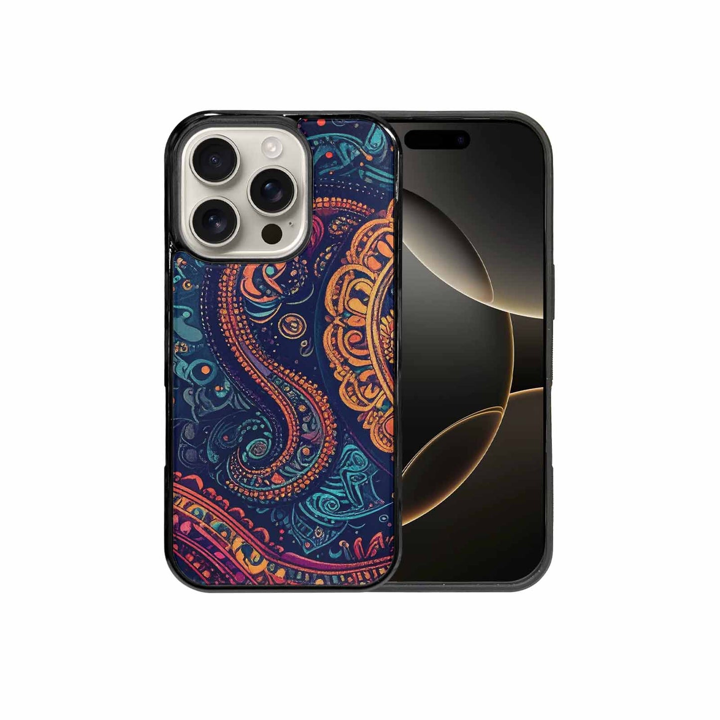 iPhone 16 Pro Case — Paisley Mandala, Custom Designed Case Cover