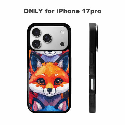 iPhone 17 Pro Case — Watercolor Kawaii Fox Faces Watercolor Abstract, Personalized Phone Case