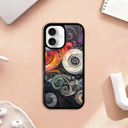 iPhone 17 Case — Tie Dye Swirls (black Tie Dye, Customized Protective Case