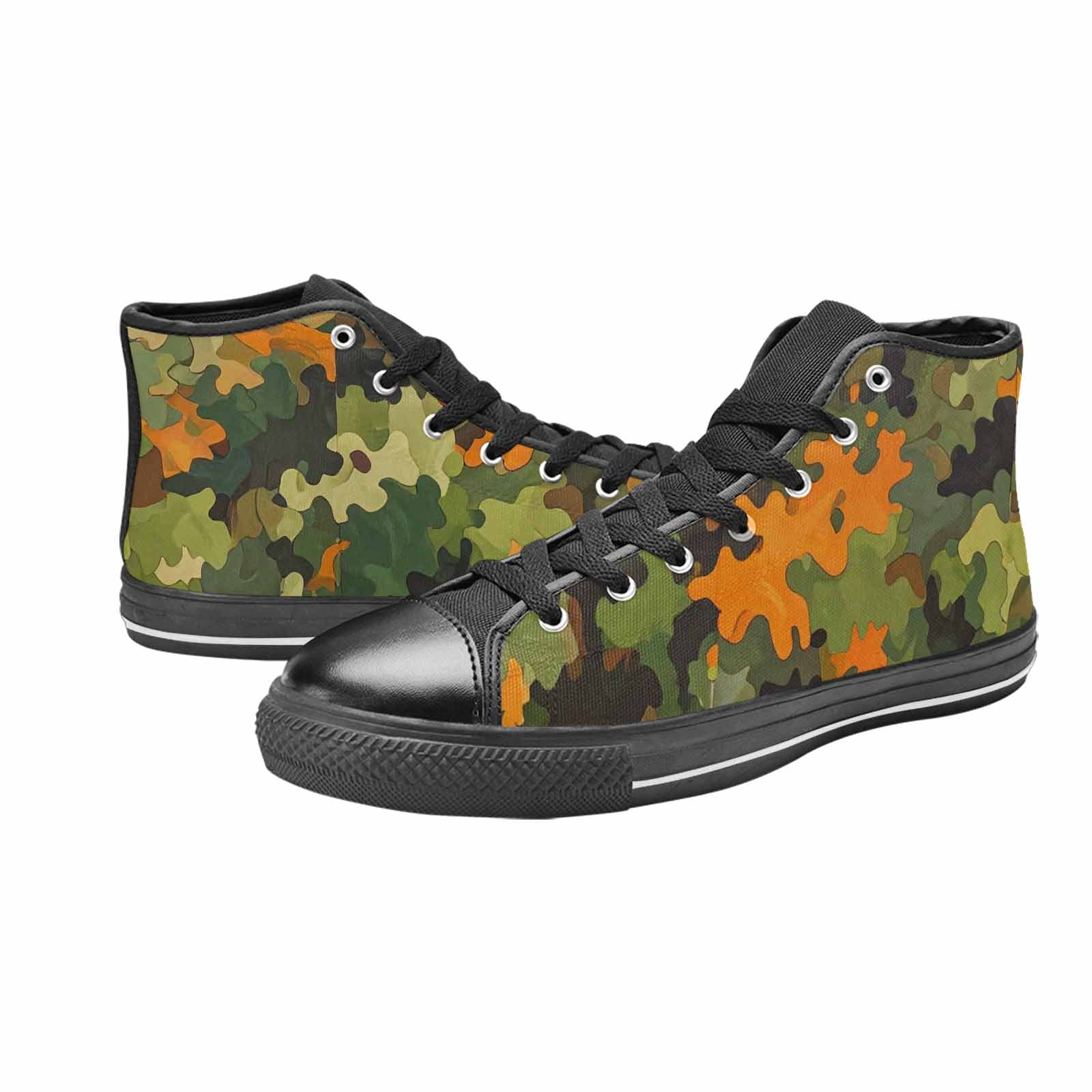 MEN'S Military Camouflage Blotch High Top Canvas Cottagecore Custom Shoes