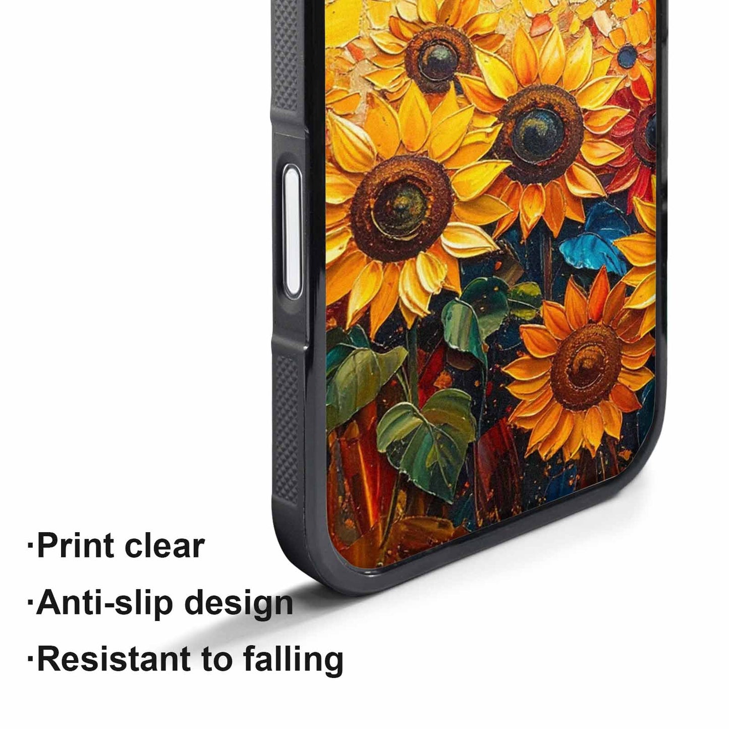 iPhone 17 Air Case — Impressionist Sunflower Brushstroke Pattern Hundreds Floral, Custom Art Phone Cover