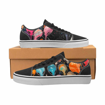 WOMEN'S Aliens  Marble Aliens Lace-Up Canvas Melting Art Sneakers