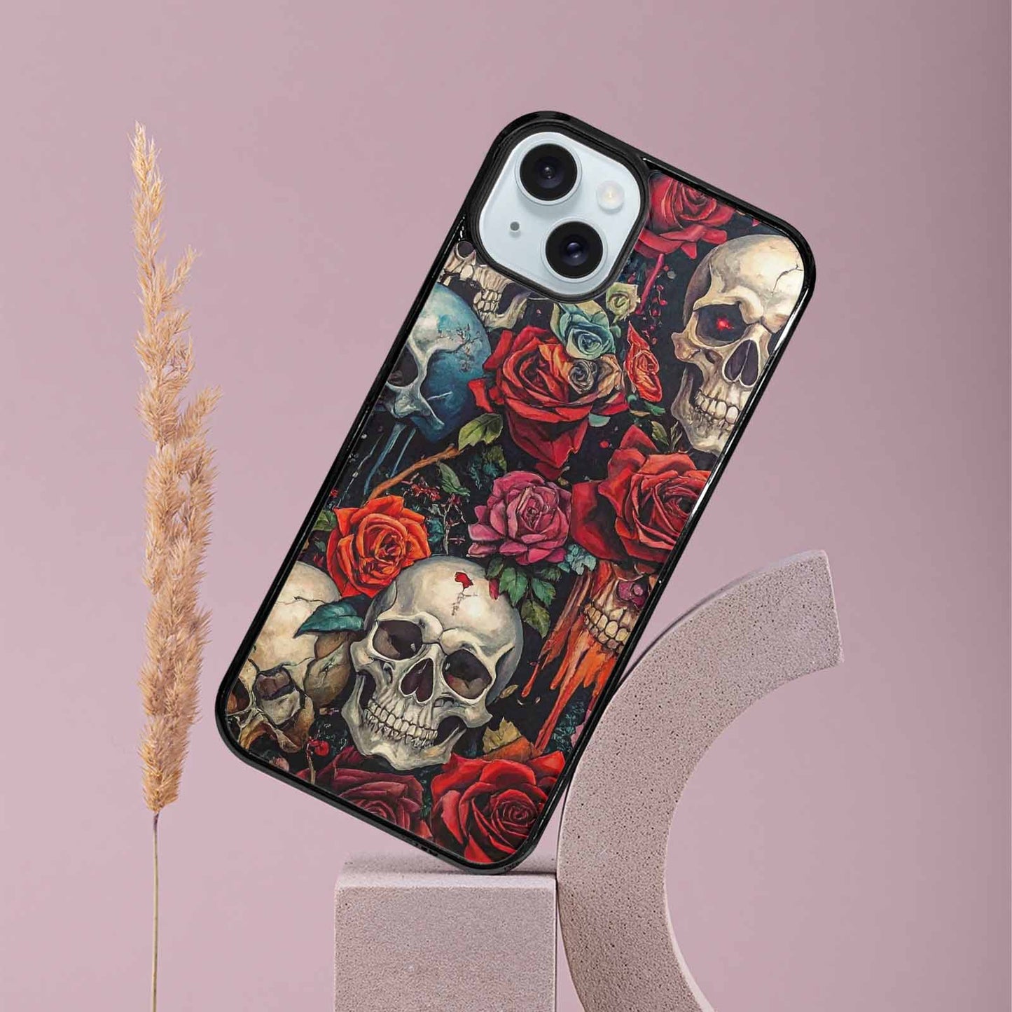 iPhone 15 Plus Case — Skulls And Rosesmelting Skulls A, Custom Designed Case Cover
