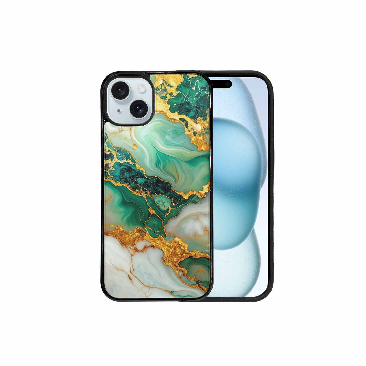 iPhone 15 Plus Case — Marble Gold, Personalized Phone Case